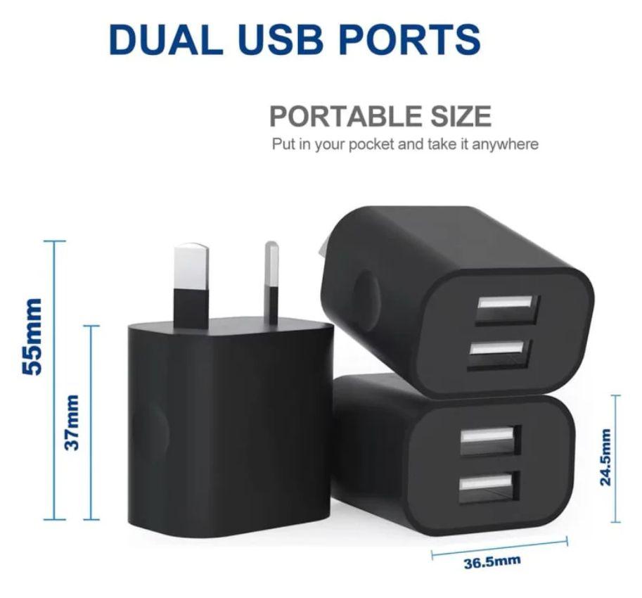 Refurbished 9eight5 Dual USB Wall Plug Power Adapter (NZ / AU) - Reebelo Ireland