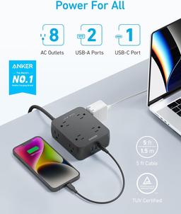 Refurbished Anker 341 USB Power Strip 5ft | A9183 - Reebelo Ireland