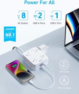 Refurbished Anker 341 USB Power Strip 5ft | A9183 - Reebelo Ireland