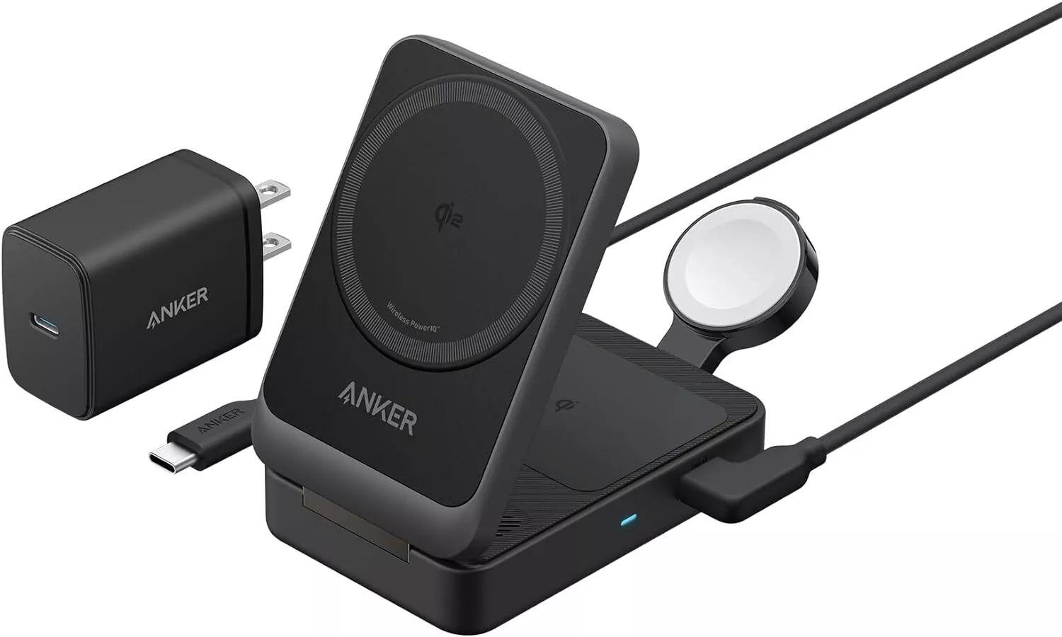 Refurbished Anker MagGo 3-in-1 Wireless Charging Station - Reebelo Ireland