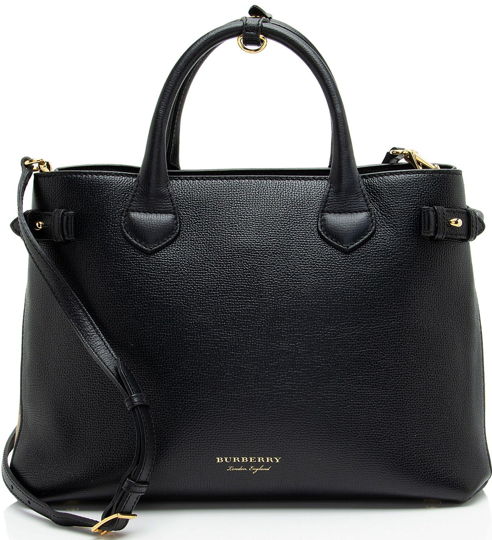 Refurbished Burberry House Check Leather Banner Medium Tote - Reebelo Ireland