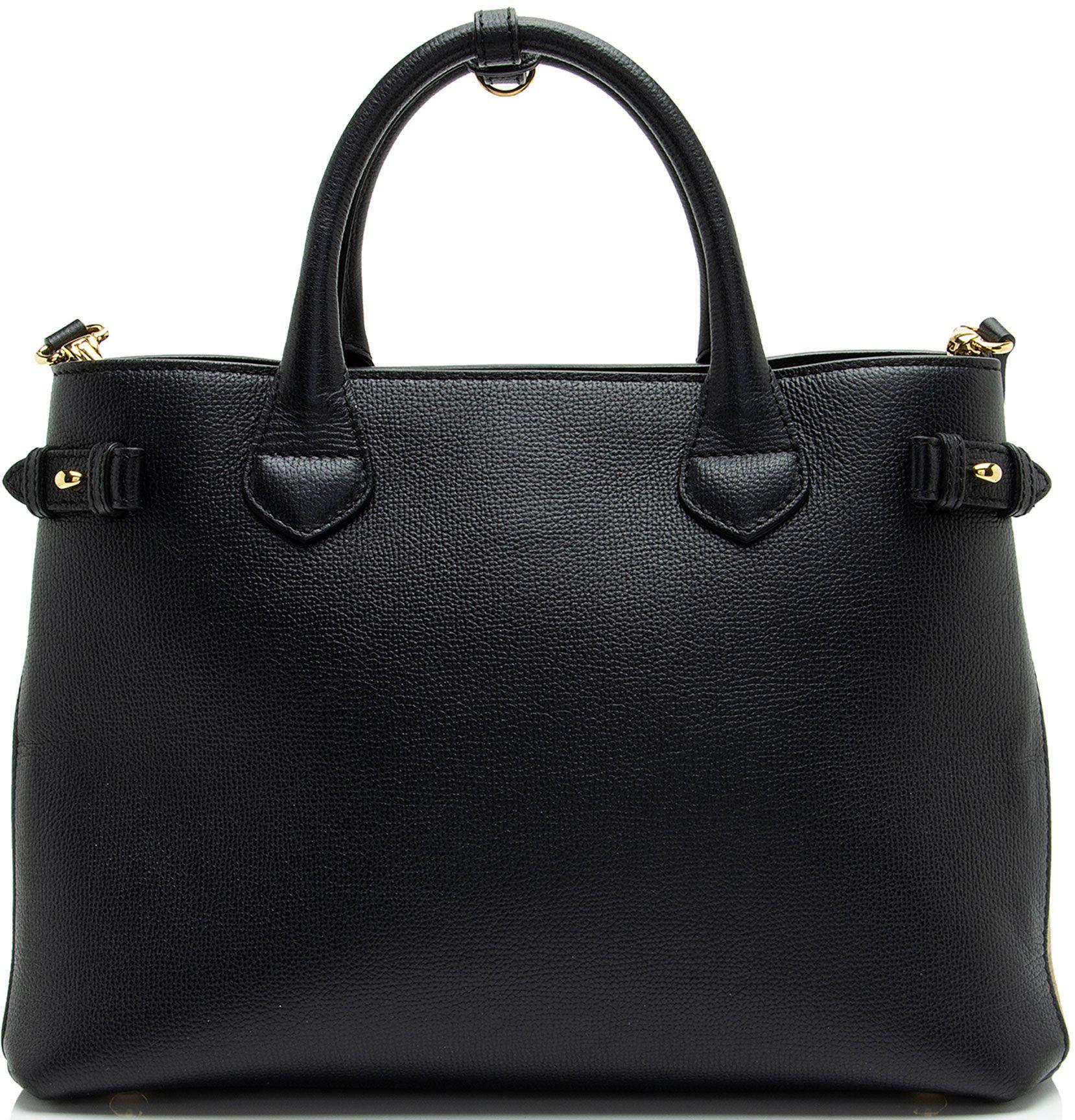 Refurbished Burberry House Check Leather Banner Medium Tote - Reebelo Ireland