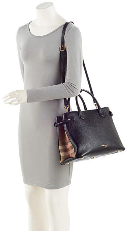 Refurbished Burberry House Check Leather Banner Medium Tote - Reebelo Ireland
