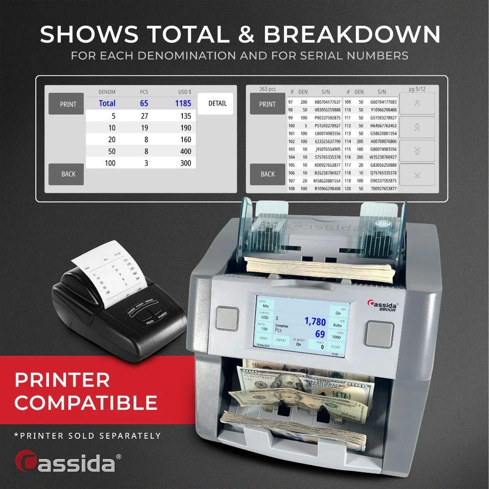 Refurbished Cassida 8800R V2 Mixed Bill Counter - Reebelo Ireland