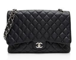 Refurbished Chanel Caviar Leather Classic Maxi Single Flap Bag - Reebelo Ireland