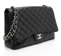 Refurbished Chanel Caviar Leather Classic Maxi Single Flap Bag - Reebelo Ireland