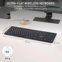 Refurbished Cherry KW 9100 Slim Wireless Rechargeable Keyboard - Reebelo Ireland