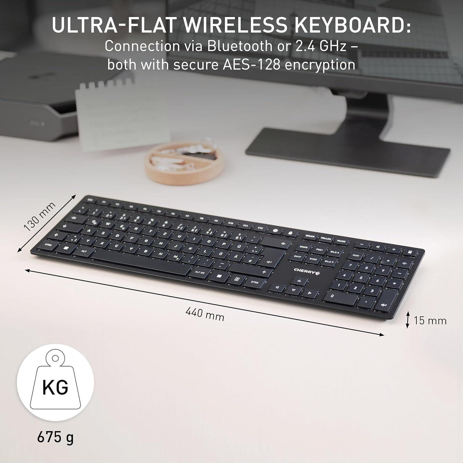 Refurbished Cherry KW 9100 Slim Wireless Rechargeable Keyboard - Reebelo Ireland