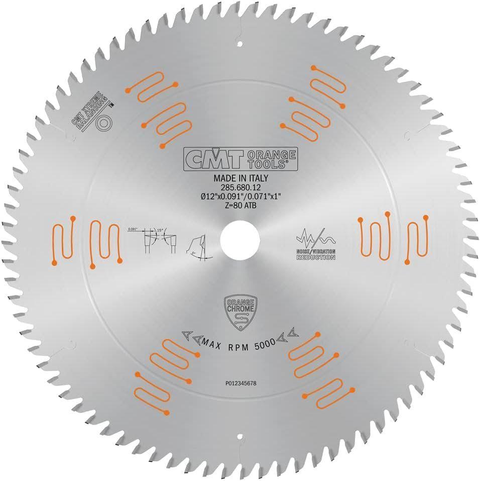 Refurbished CMT 285.680.12 Chrome Fine Finish Blade 12" x T80 ATB - Reebelo Ireland