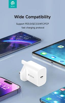 Refurbished Devia Smart Series PD Quick Charger (UK / 20W / V2) - Reebelo Ireland