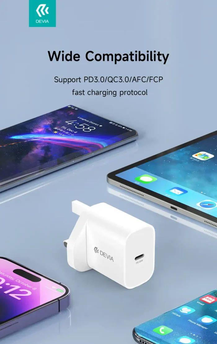 Refurbished Devia Smart Series PD Quick Charger (UK / 20W / V2) - Reebelo Ireland