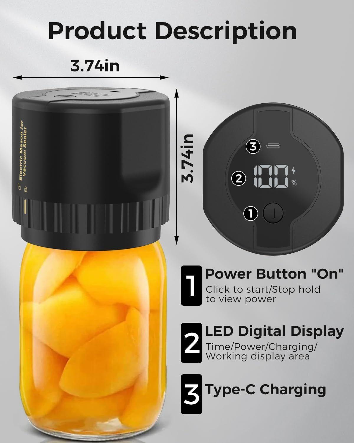 Refurbished Fodmor Mason Jar Electric Vacuum Sealer - Reebelo Ireland