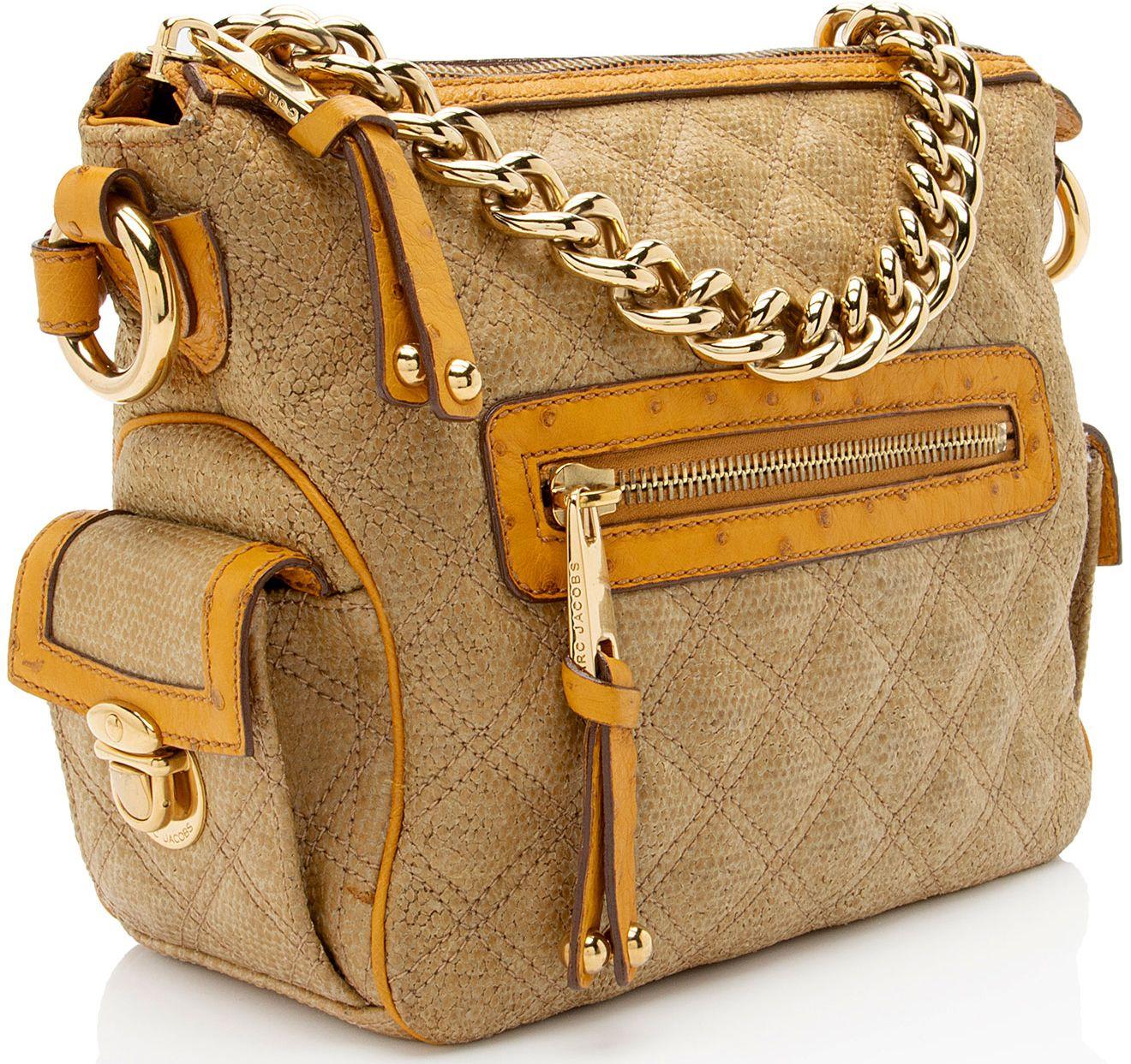 Refurbished Marc Jacobs Coated Canvas Ostrich Stam Hobo - Reebelo Ireland