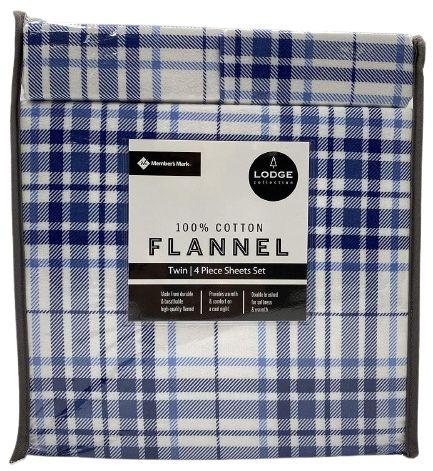 Refurbished Member's Mark 100% Cotton 4pc Flannel Sheets Twin Set - Reebelo Ireland