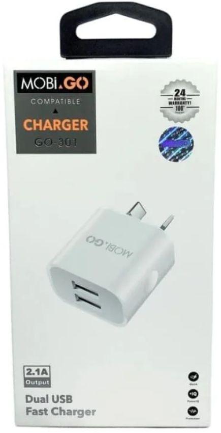 Refurbished Mobigo GO-301 Dual USB Power Adapter Wall Plug (NZ / AU) - Reebelo Ireland