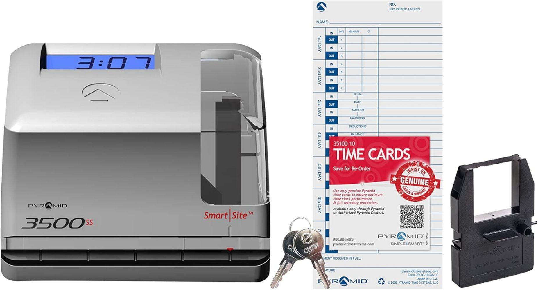 Refurbished Pyramid 3500ss SmartSite Time Clock & Document Stamp - Reebelo Ireland