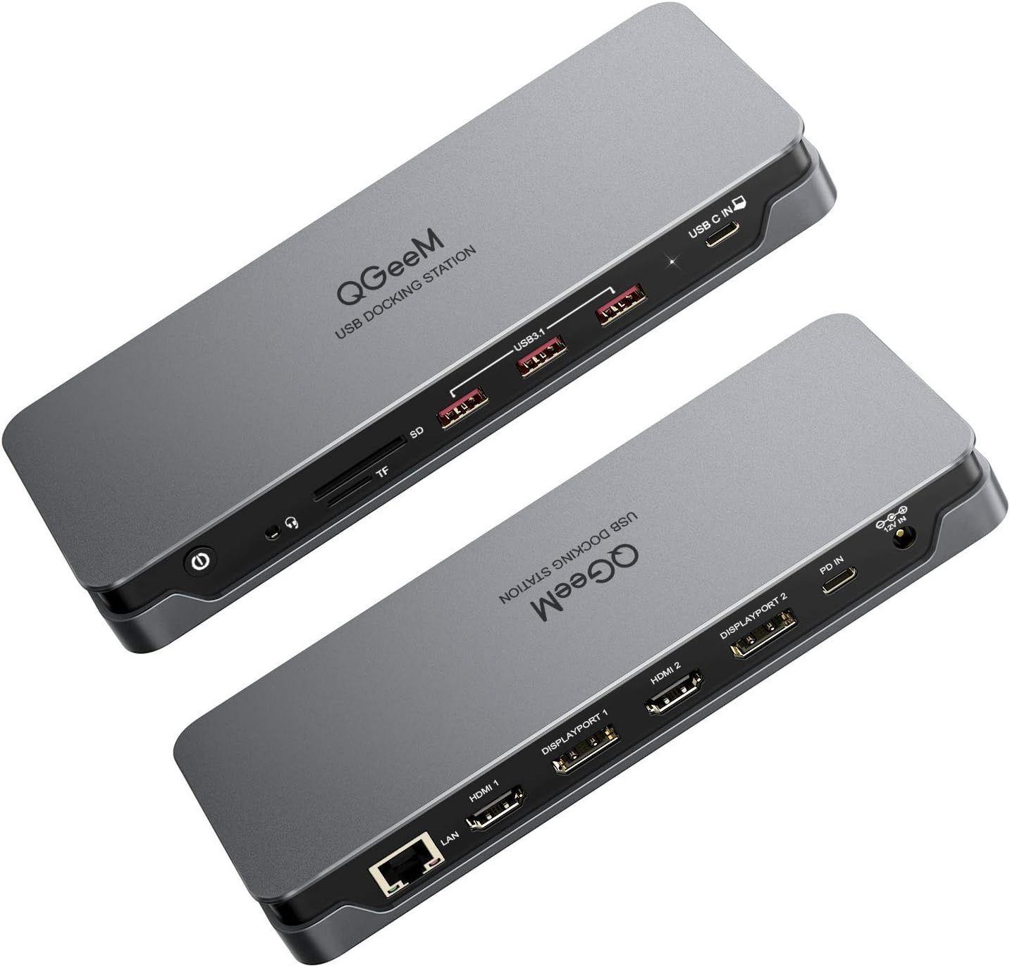 Refurbished QGeeM D6908 USB C Laptop Docking Station - Reebelo Ireland