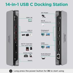 Refurbished QGeeM D6908 USB C Laptop Docking Station - Reebelo Ireland