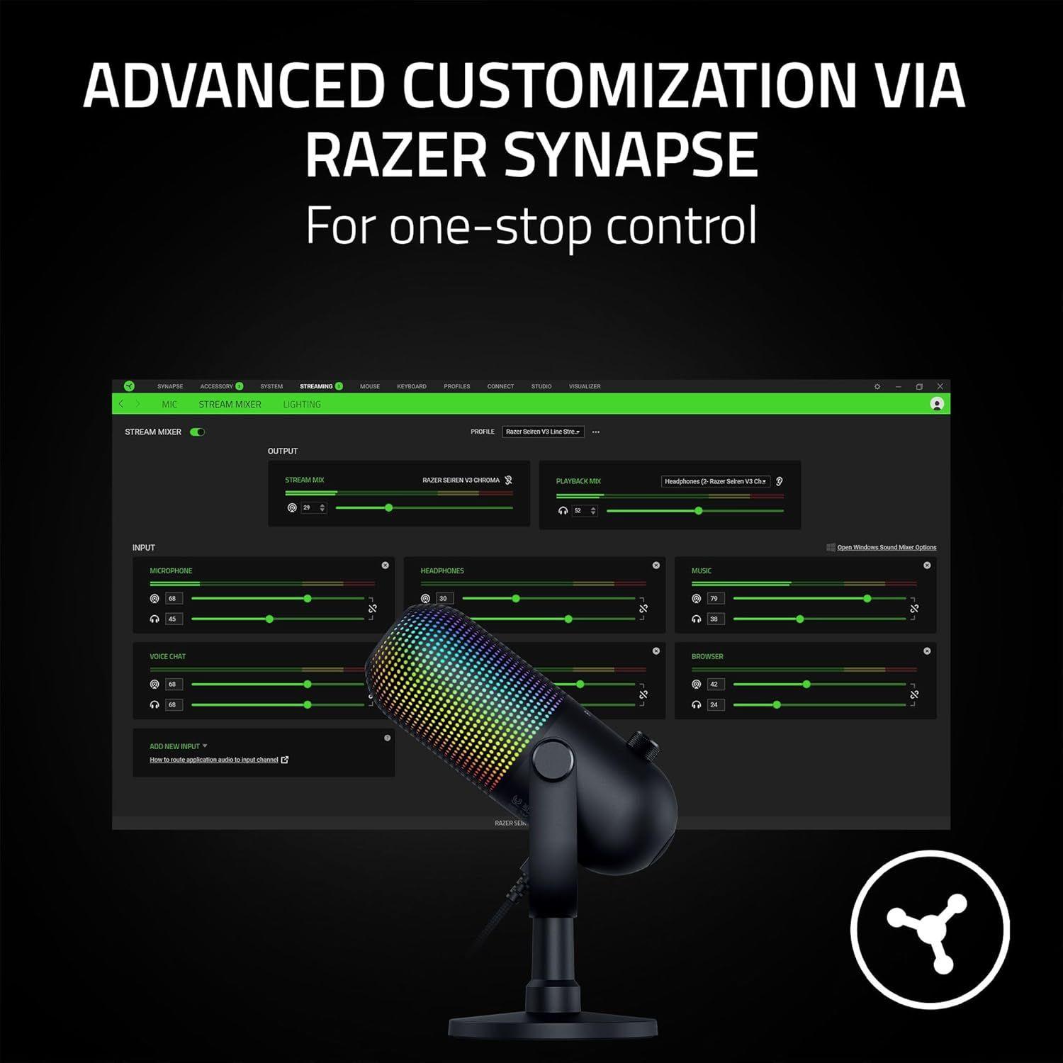 Refurbished Razer Seiren V3 Chroma Condenser USB Microphone   - Reebelo Ireland