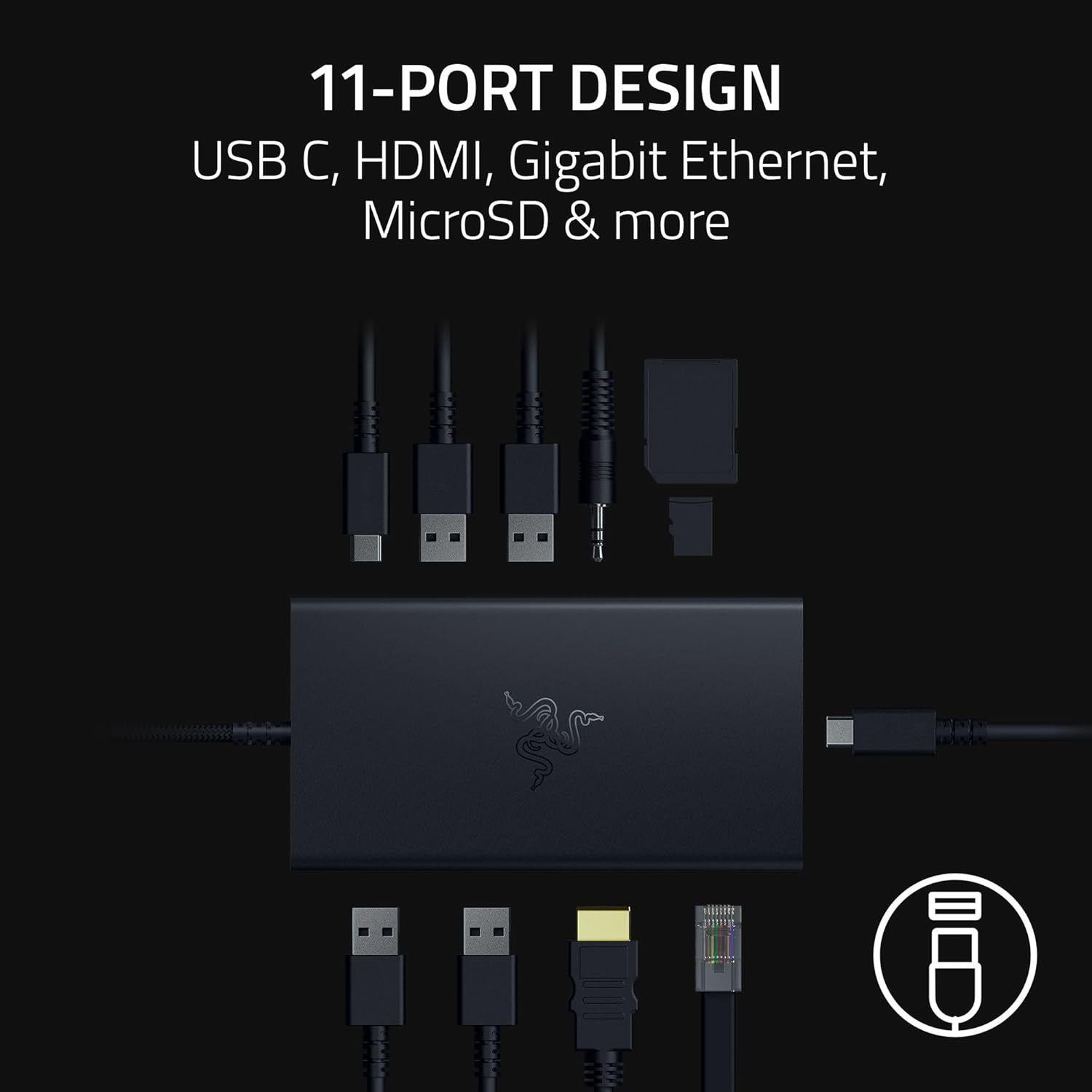 Refurbished Razer USB-C Dock 11 Port Docking Station for Laptops - Reebelo Ireland