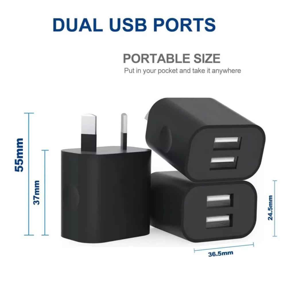 Refurbished That Watch Shop Dual USB Power Adapter Wall Plug (NZ / AU)  - Reebelo Ireland