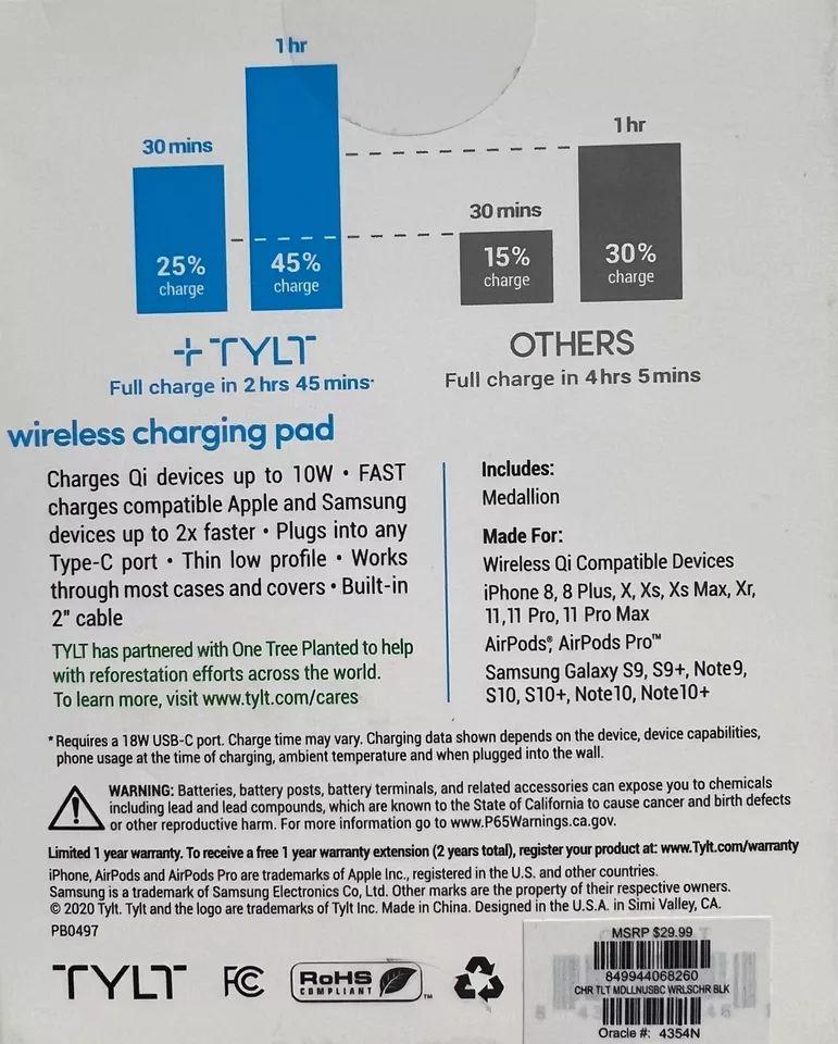 Refurbished TYLT Medallion Portable Wireless Charging Pad - Reebelo Ireland