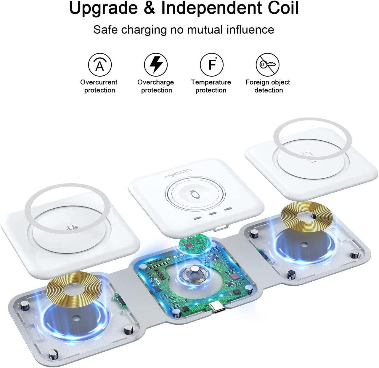 Refurbished UCOMX Nano 3 in 1 Wireless Charger with Adapter   - Reebelo Ireland