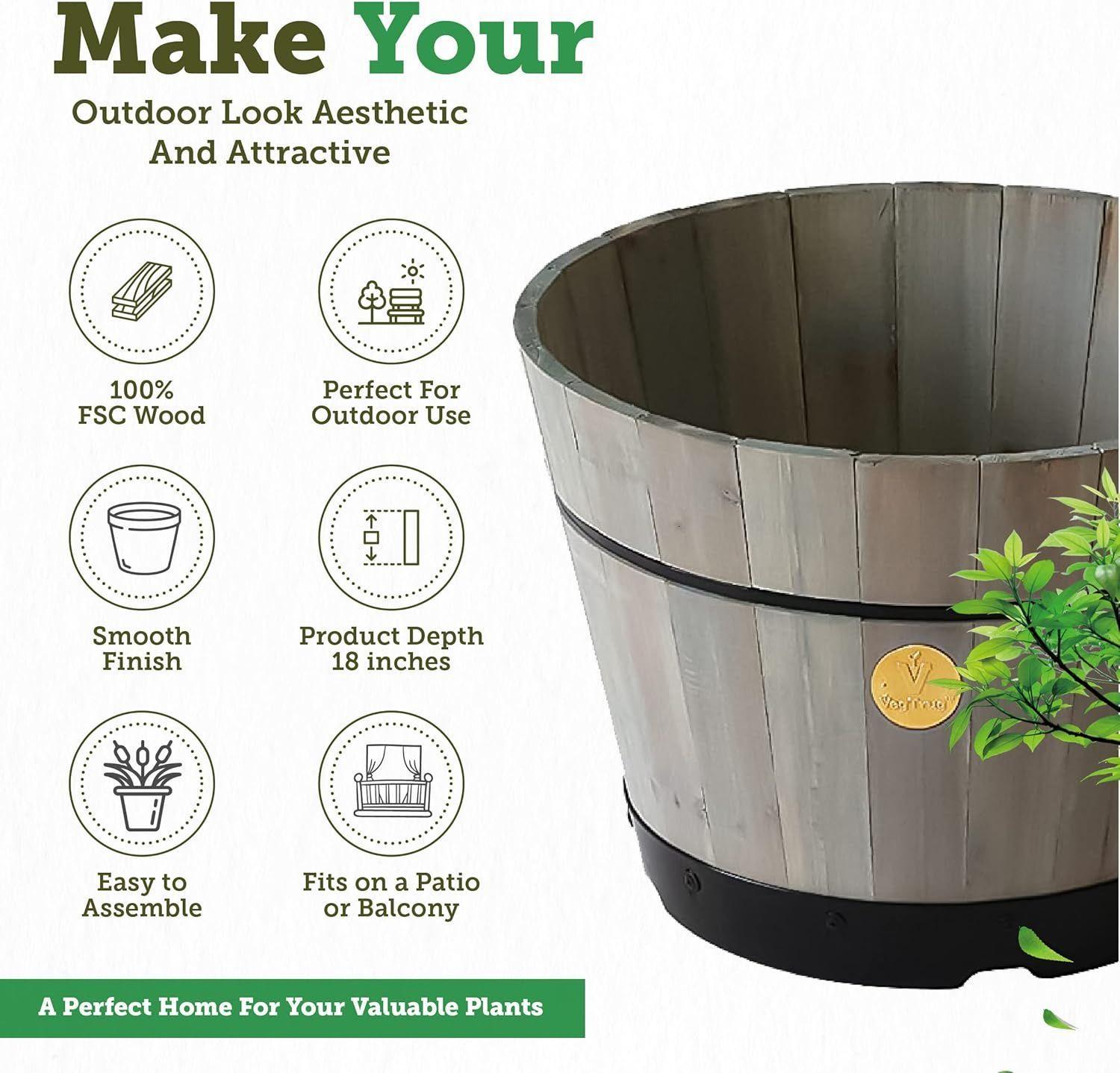 Refurbished VegTrug Build a Barrel Kit Planter 46cm - Reebelo Ireland