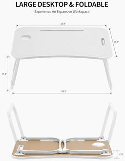 Refurbished Zeaptac Laptop Bed Desk Foldable Lap Table - Reebelo Ireland