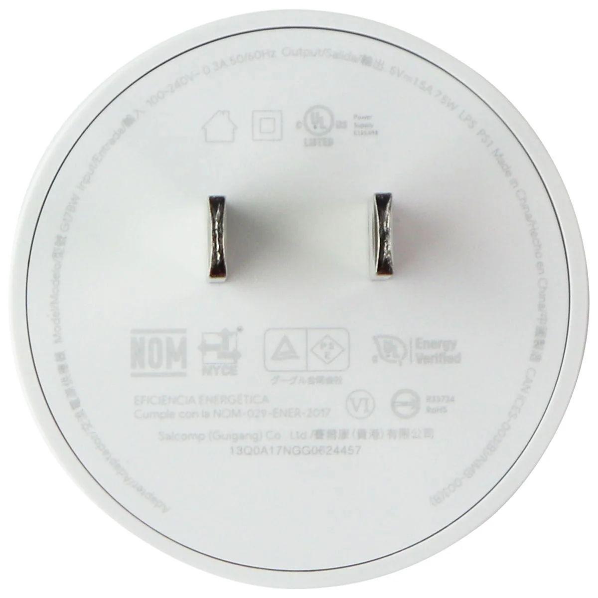 Refurbished Google (5V/1.5A) 7.5W Single USB Round Wall Adapter/Charger (G17BW) - Reebelo Ireland