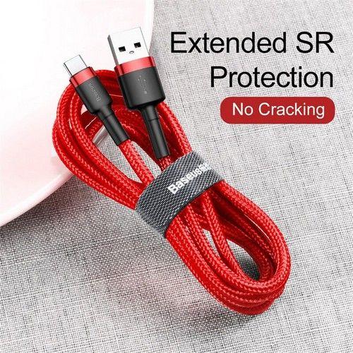 Refurbished Baseus Phone Cable cafule Fast Charging USB to Type-C USB for Samsung 3A 1M Red - Reebelo Ireland