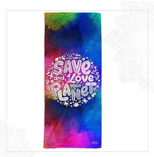 Refurbished PLANET LOVER BEACH TOWEL unisex Eco-friendly beach gym camping towel sand free galaxy art made from recycled plastic bottles - Reebelo Ireland
