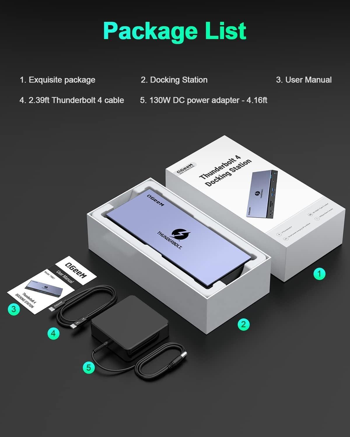 Refurbished QGeeM 16 in 1 Universal USB C Thunderbolt 4 Docking Station - Reebelo Ireland