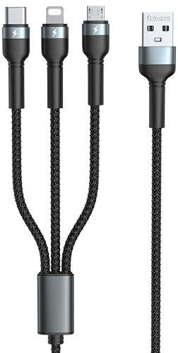 Refurbished Remax RC-124th Jany Series 3-in-1 Charging Cable 3.1A (1.2M) - Reebelo Ireland
