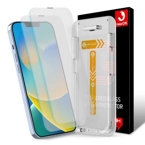 Refurbished Tough On 2 Pack Tempered Glass Screen Protector with Installation Kit for iPhone 14 - Reebelo Ireland