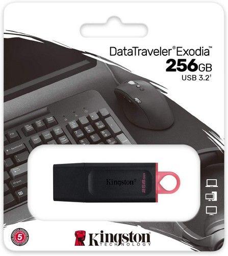 Refurbished Kingston USB Drive 3.2 DataTraveler Exodia 256GB 3.2 Flash Drive DTX/256GB Red - Reebelo Ireland
